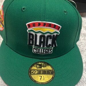 Green New Era Cap with Support Black Colleges Patch